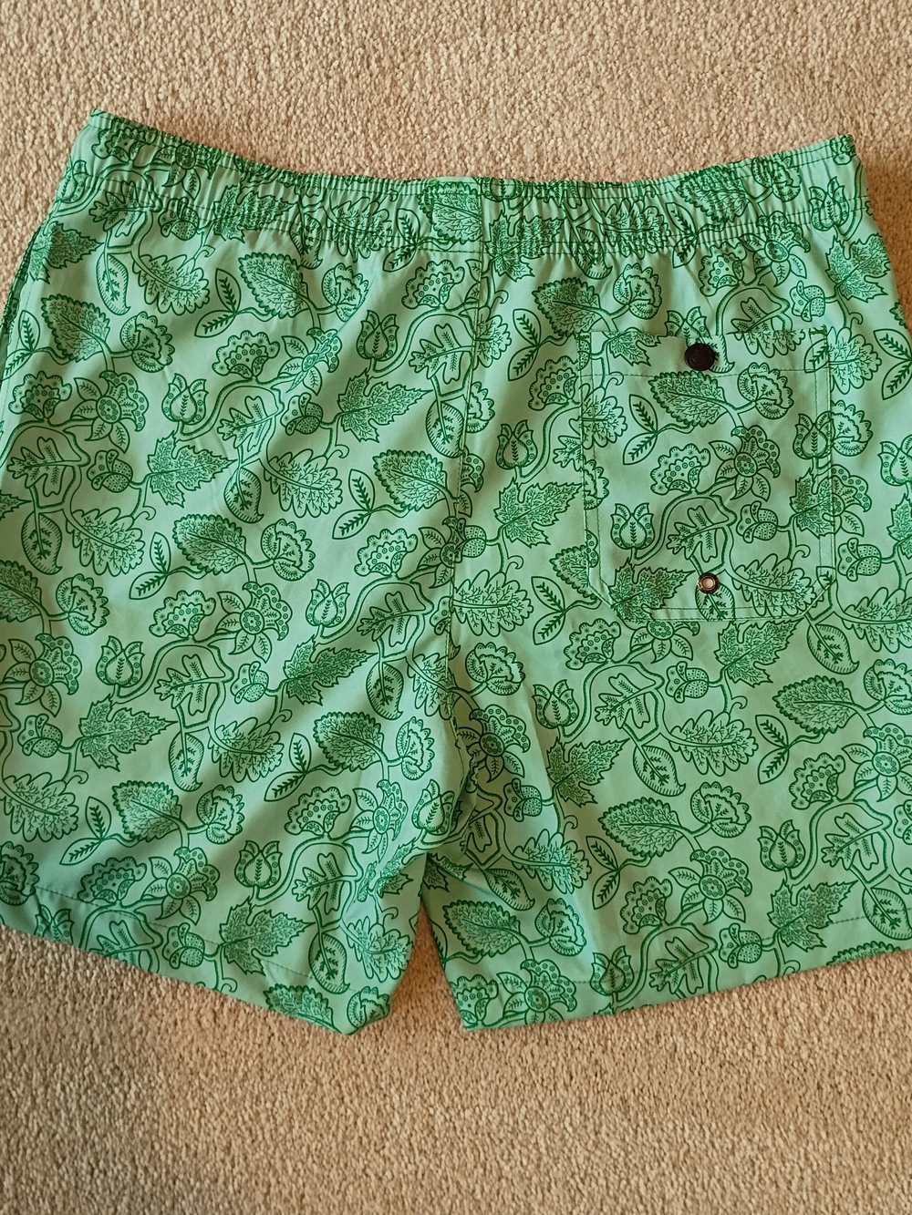 Mr.Swim Men Teal Green Floral Outline Swim Trunks Size large - Picture 3 of 12